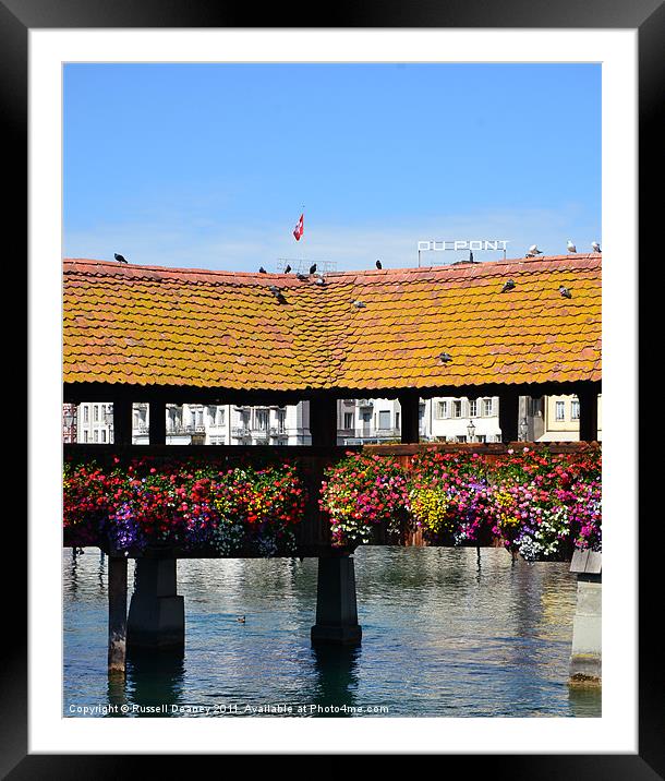 Colourful Bridge in Luzern Framed Mounted Print by Russell Deaney