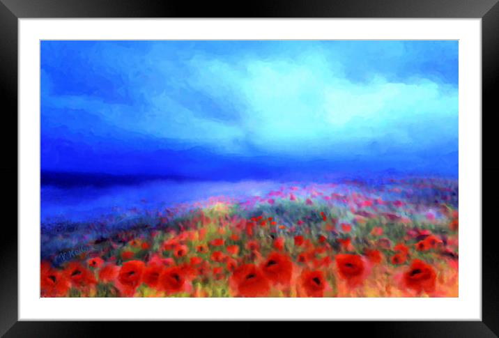 Poppies in the mist Framed Mounted Print by Valerie Anne Kelly