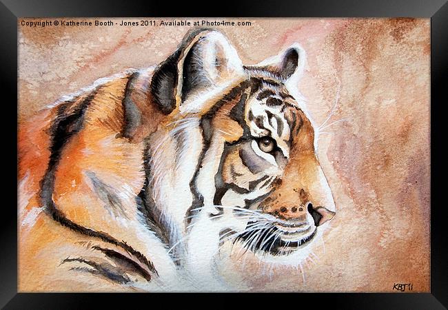 Watercolour Tiger Framed Print by Katherine Booth - Jones