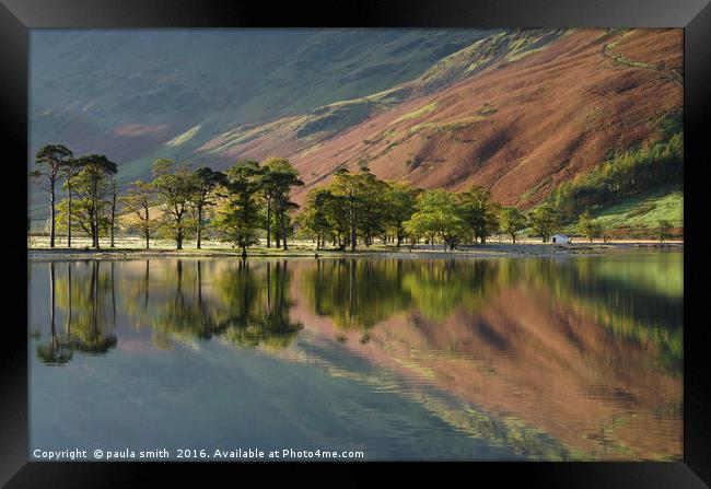 Buttermere in Autumn  Framed Print by paula smith