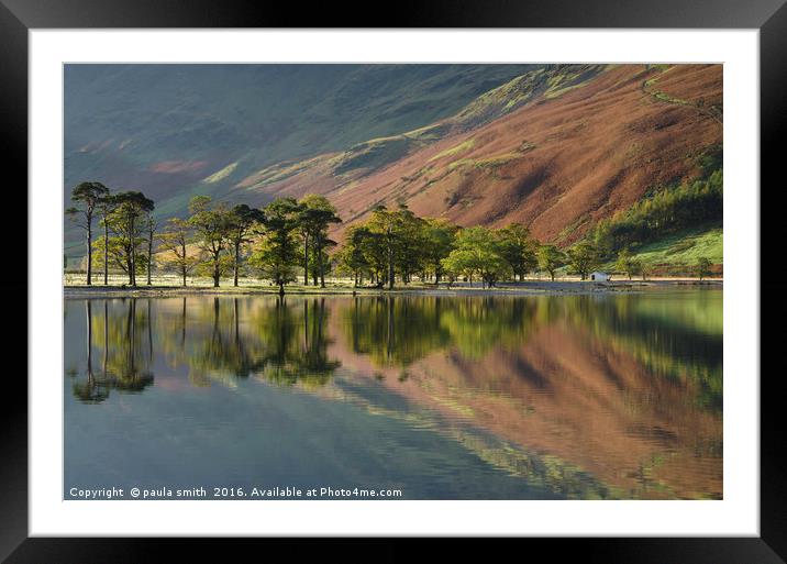 Buttermere in Autumn  Framed Mounted Print by paula smith