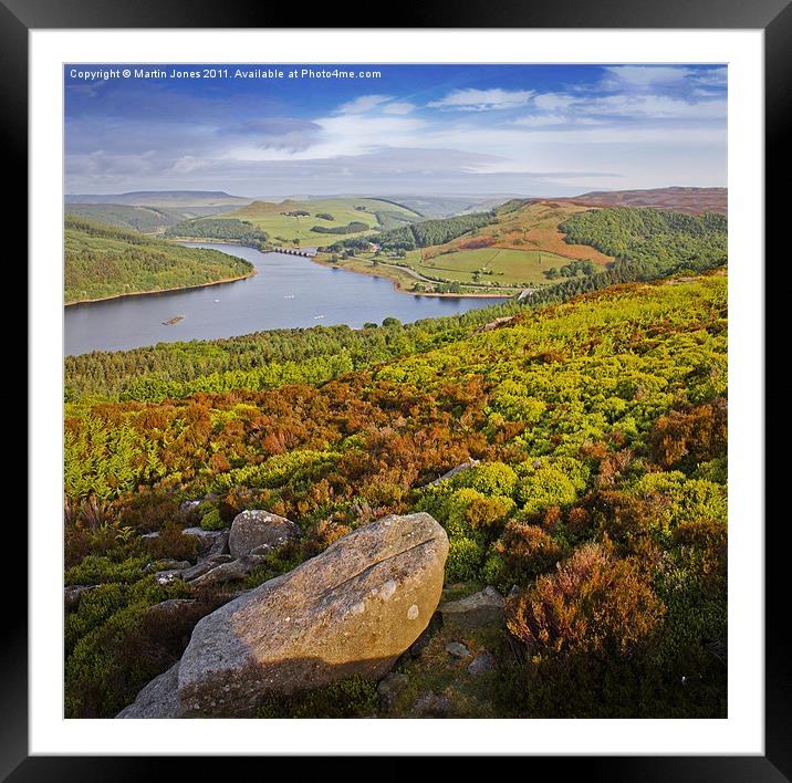 Ladybower and Ashopton Viaduct from Bamford Edge Framed Mounted Print by K7 Photography