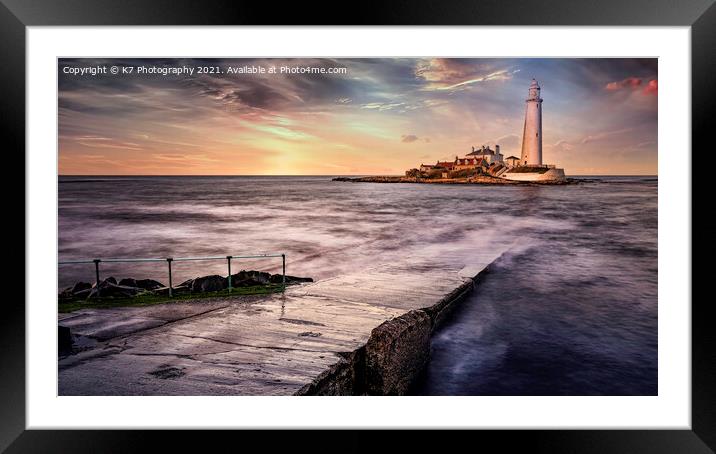 The Enchanting St Mary's Lighthouse Framed Mounted Print by K7 Photography