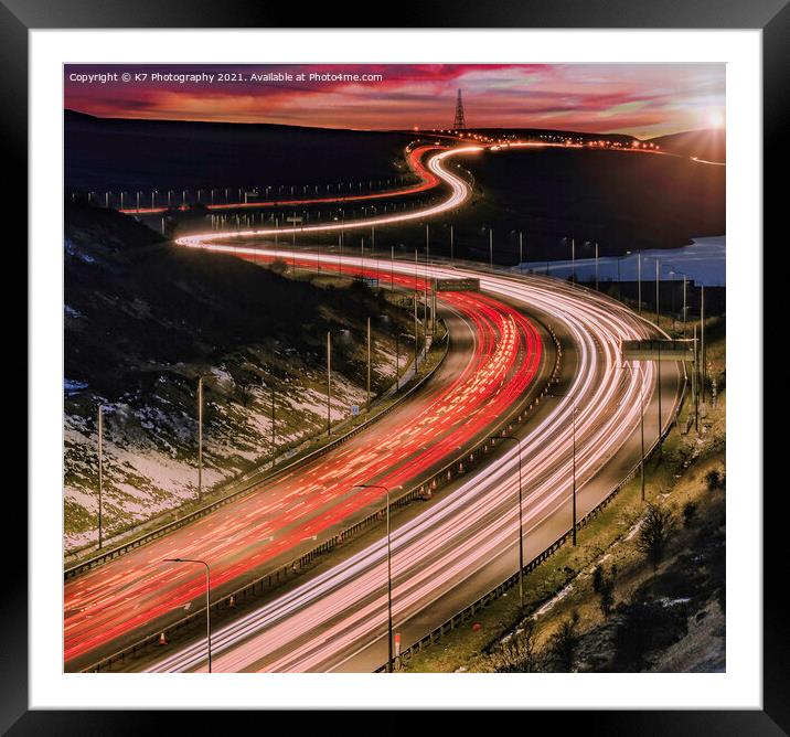 The M62 at Night Framed Mounted Print by K7 Photography