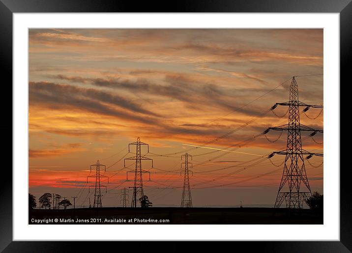 Megawatt Alley Pylon Sunset Framed Mounted Print by K7 Photography