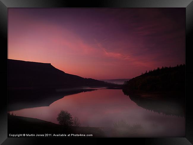 Absolute first light at Ladybower Framed Print by K7 Photography