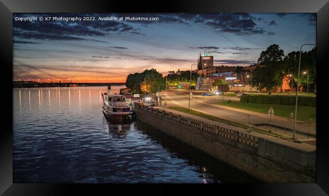 Enchanting Riga Nightscape Framed Print by K7 Photography