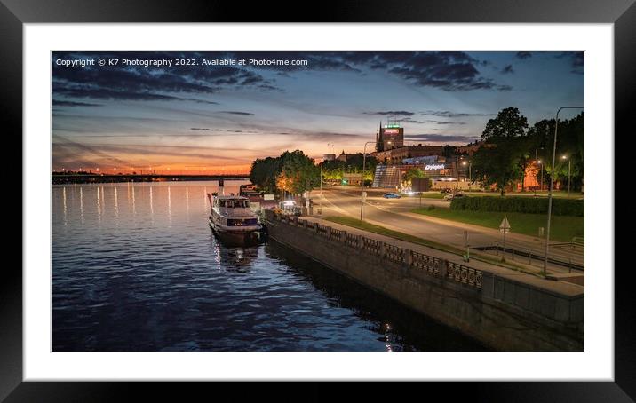 Enchanting Riga Nightscape Framed Mounted Print by K7 Photography