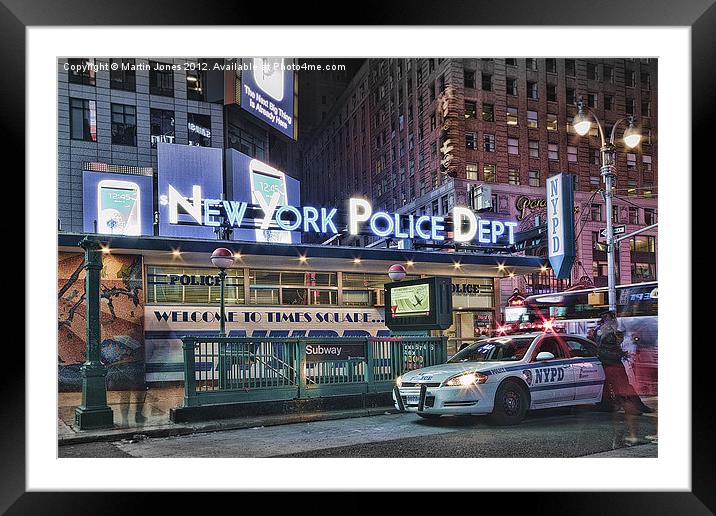NYPD Times Square New York Framed Mounted Print by K7 Photography