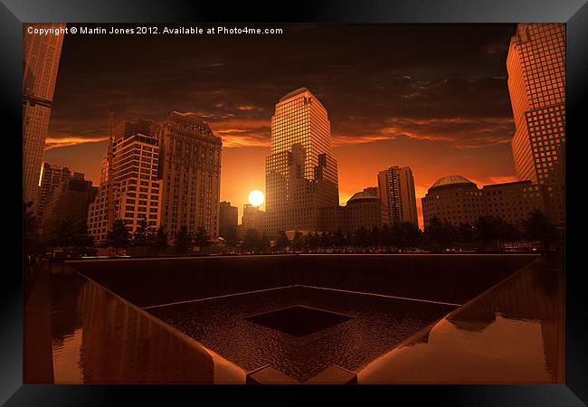 Sunset over Ground Zero Framed Print by K7 Photography