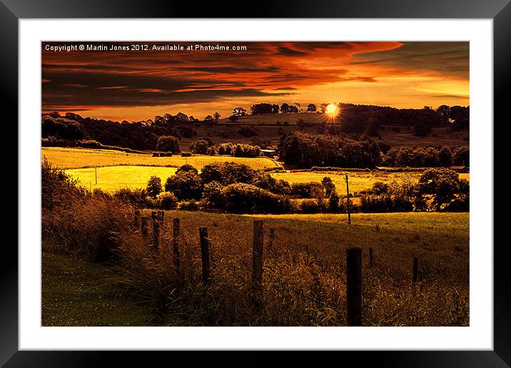 Sunset over the Howardian Hills Framed Mounted Print by K7 Photography