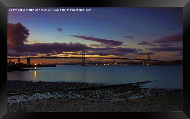 Forth Road Bridge Sunset Framed Print by K7 Photography