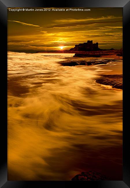 Bamburgh Castle Sunrise Framed Print by K7 Photography