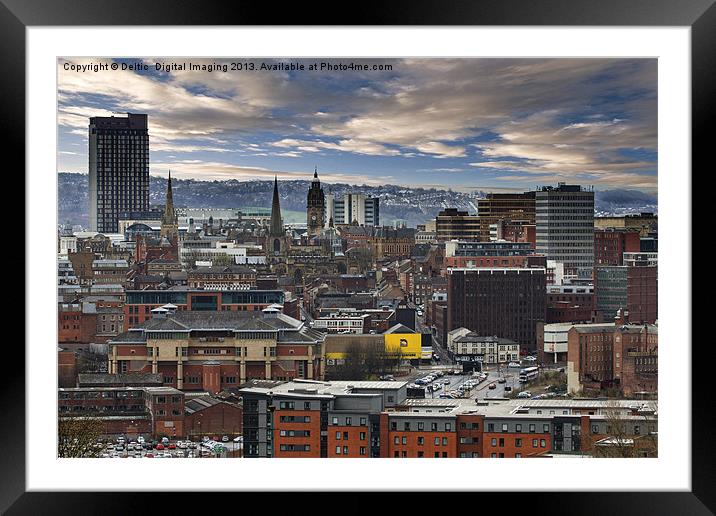 Sheffield Steel City Skyline Framed Mounted Print by K7 Photography