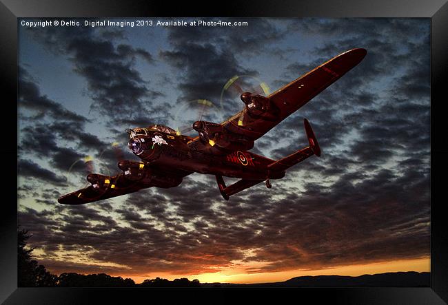 Avro Lancaster Sunset Framed Print by K7 Photography