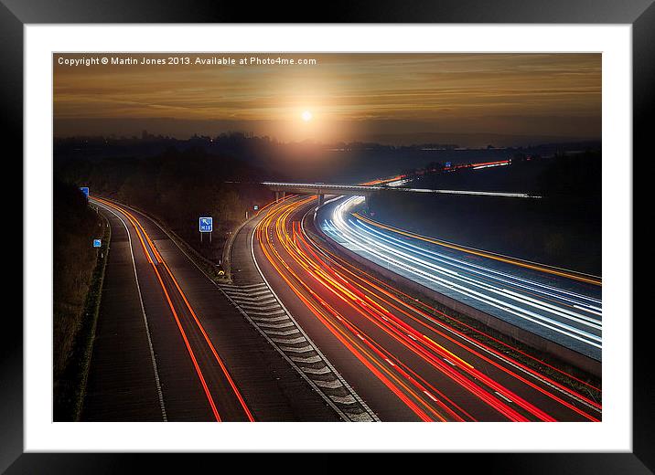 A Glowing Sunrise on the M1 Framed Mounted Print by K7 Photography