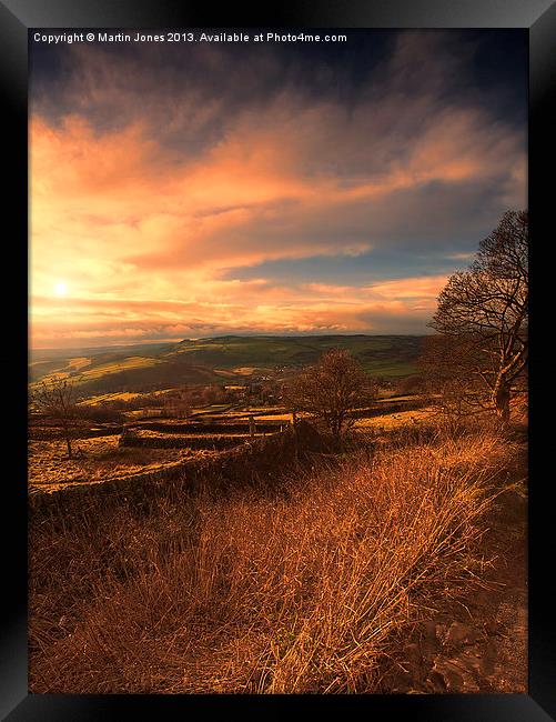 Curbar Edge Sunset Framed Print by K7 Photography