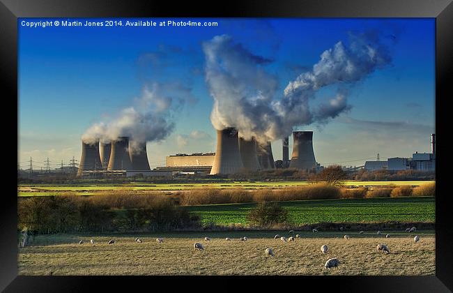  Over the Trent to West Burton Power Station Framed Print by K7 Photography