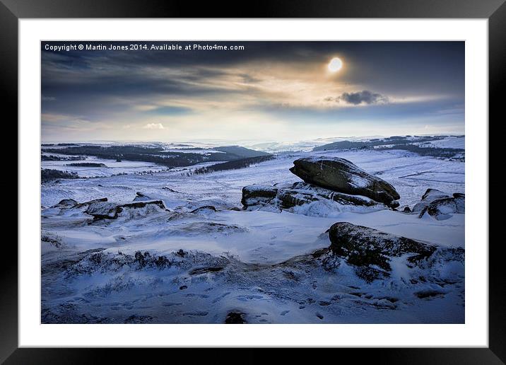  Low winter sun over Higger Tor Framed Mounted Print by K7 Photography