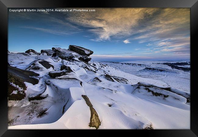  Carl Wark seen from the Ice on Higger Tor Framed Print by K7 Photography