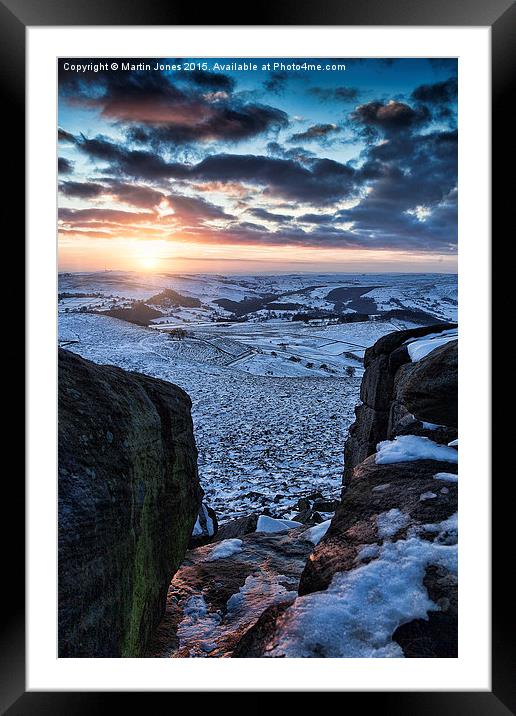 Snow over Higger Tor Framed Mounted Print by K7 Photography
