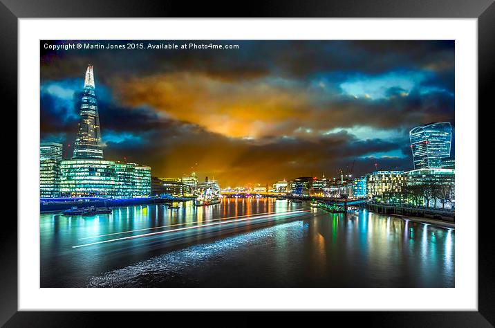  Last Light over London's City Lights Framed Mounted Print by K7 Photography