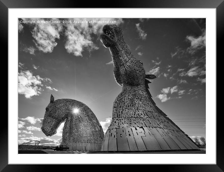 Late Evening Sun at The Kelpies Framed Mounted Print by K7 Photography