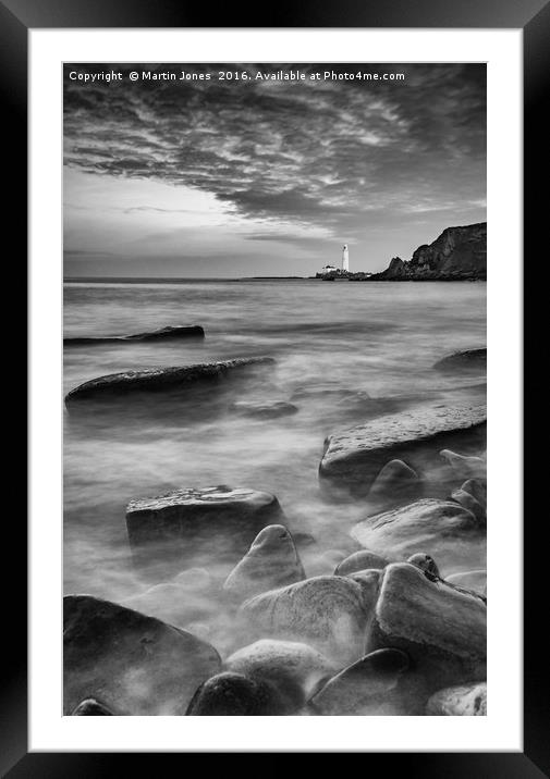 St Marys Lighthouse from Old Hartley Rocks Framed Mounted Print by K7 Photography