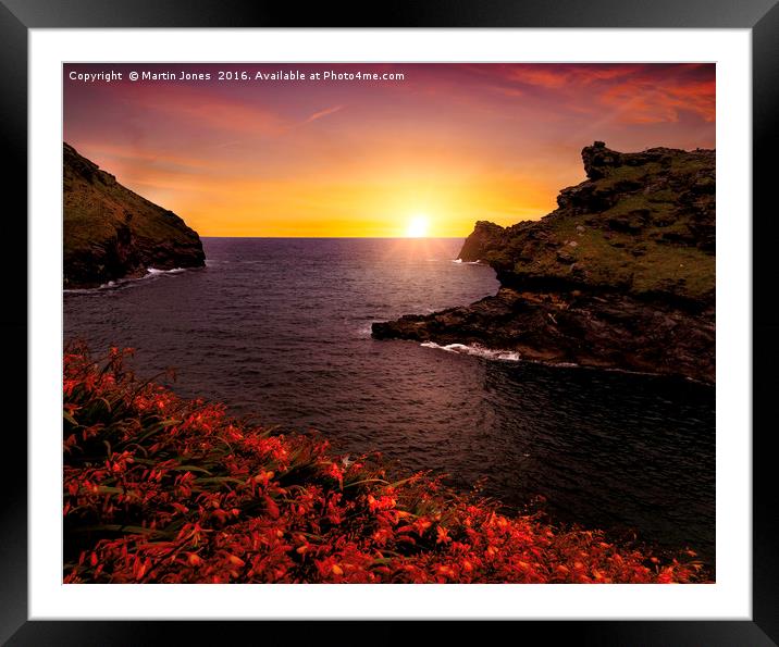 Cornish Sunset at Boscastle Cove Framed Mounted Print by K7 Photography