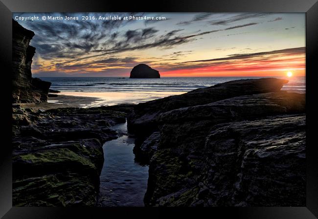 Trebarwith at Sunset Framed Print by K7 Photography
