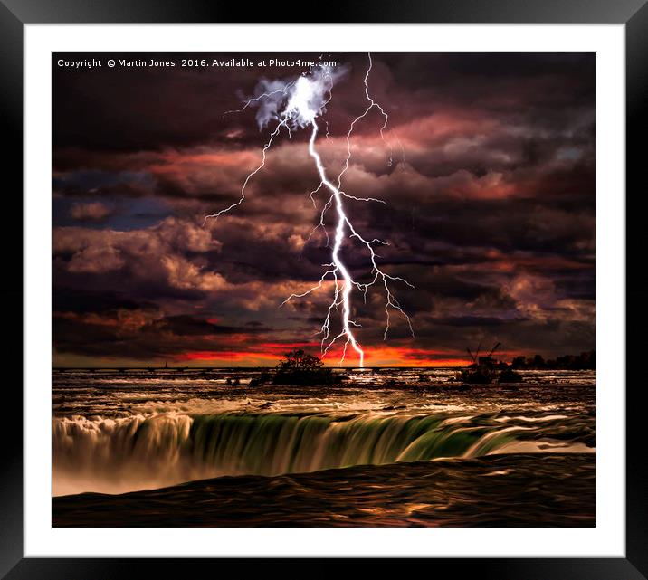 Electrifying Niagara Falls Framed Mounted Print by K7 Photography