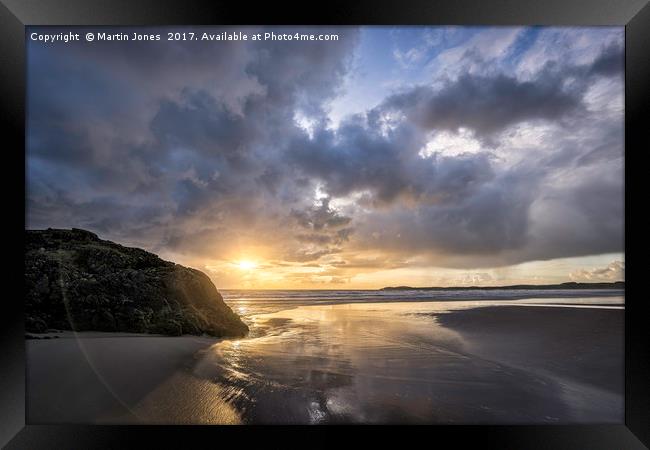 Ynys LLanddwyn - Malltreath Beach Sunset Framed Print by K7 Photography