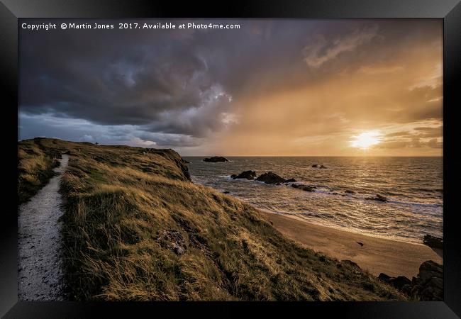 Rain Incoming over Llandwynn Island, Anglesey Framed Print by K7 Photography