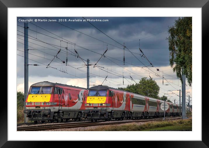 Two up on the East Coast Mainline Framed Mounted Print by K7 Photography