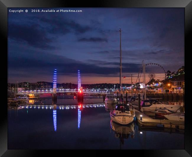 Torquay Harbour Lights Framed Print by K7 Photography