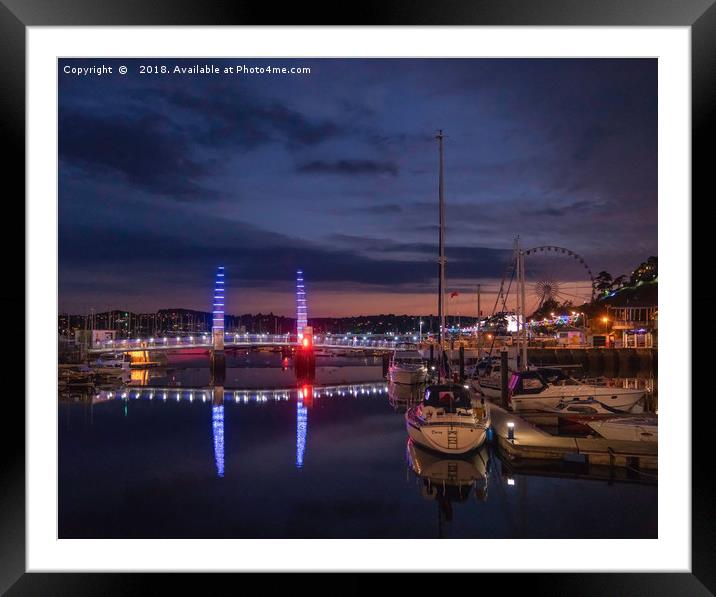 Torquay Harbour Lights Framed Mounted Print by K7 Photography