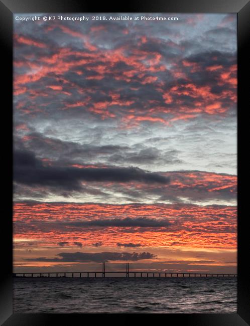Sunset over the Oresund Strait Framed Print by K7 Photography