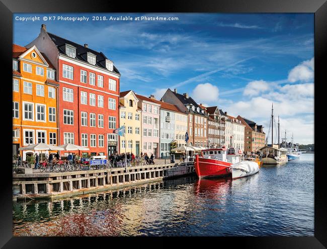 Nyhavn, Copenhagen, Denmark Framed Print by K7 Photography