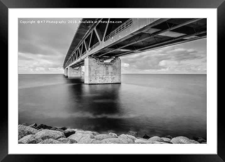 Oresund Bridge in Mono Framed Mounted Print by K7 Photography