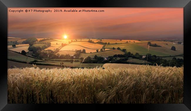 The Rolling Hills of South Devon Framed Print by K7 Photography