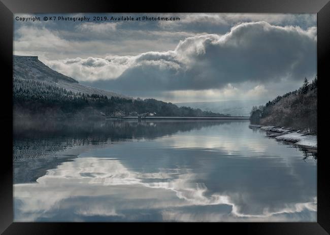 Ladybower Reservoir Reflections Framed Print by K7 Photography