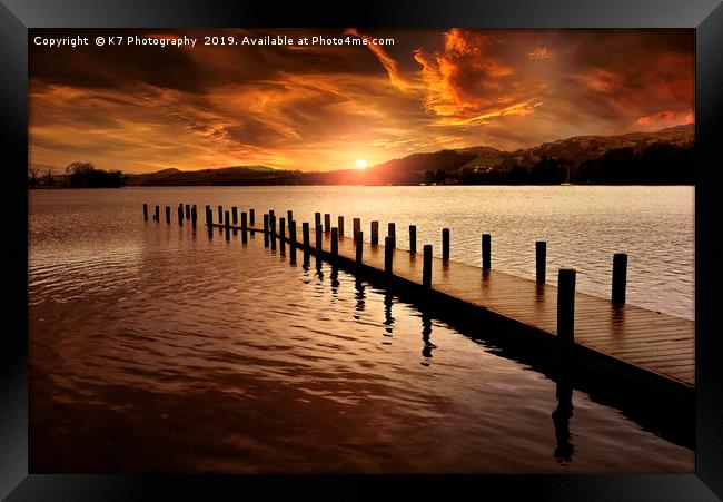 Last Light over Coniston Water Framed Print by K7 Photography