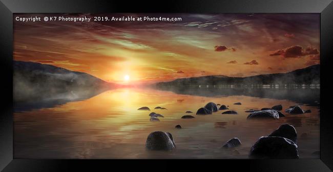Coniston - Speed Kings' Dawn. Framed Print by K7 Photography