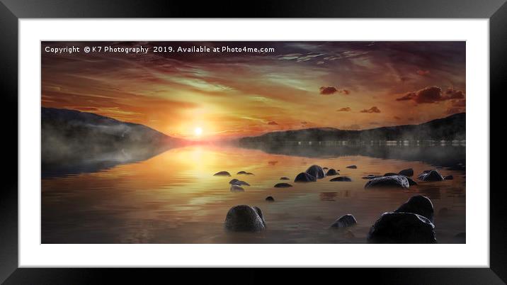 Coniston - Speed Kings' Dawn. Framed Mounted Print by K7 Photography