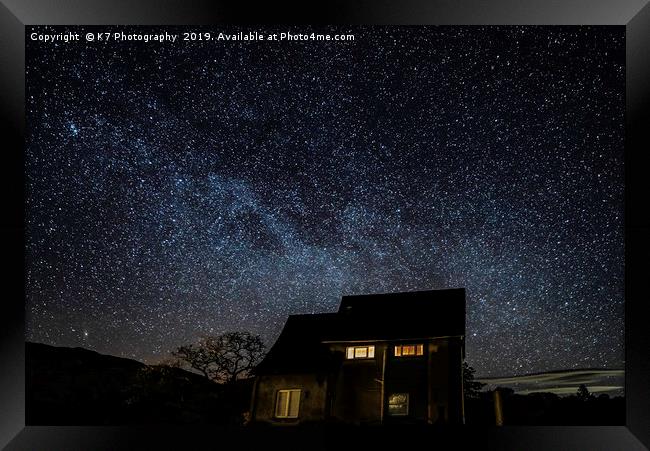The Milky Way at Pier Cottage, Coniston. Framed Print by K7 Photography