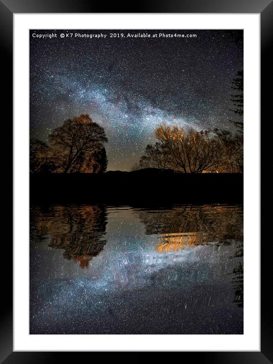 The Milky Way from Waterhead Pier, Coniston Water Framed Mounted Print by K7 Photography
