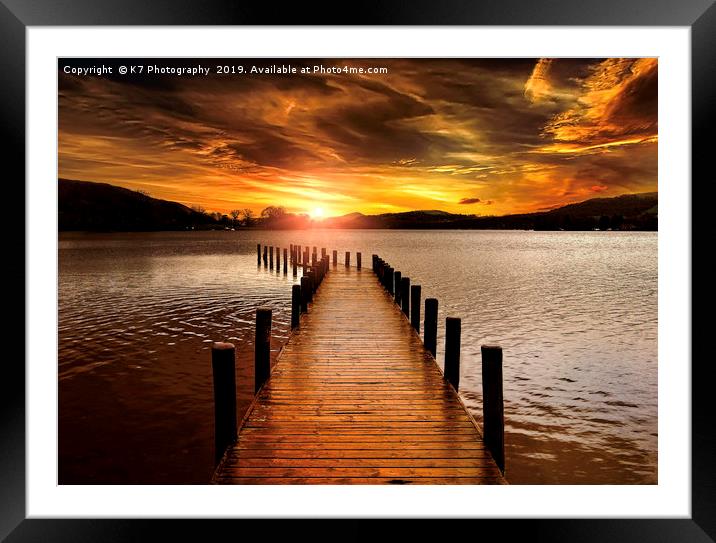 Across The Lake Framed Mounted Print by K7 Photography