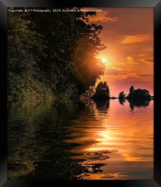 Summer Evening on the Chesterfield Canal. Framed Print by K7 Photography