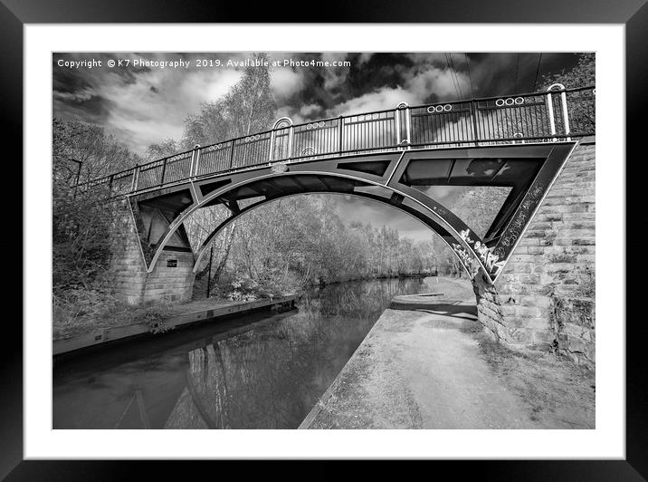 Brown Baley Bridge, Tinsley Canal, Sheffield Framed Mounted Print by K7 Photography