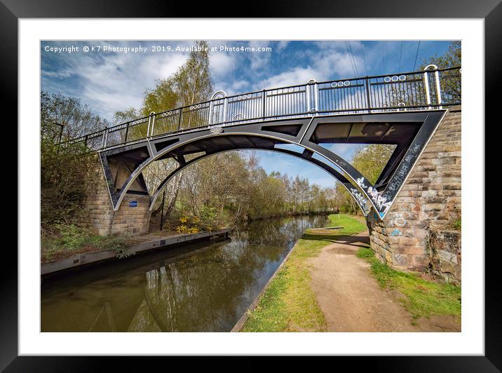 Brown Baley Bridge, Tinsley Canal, Sheffield Framed Mounted Print by K7 Photography